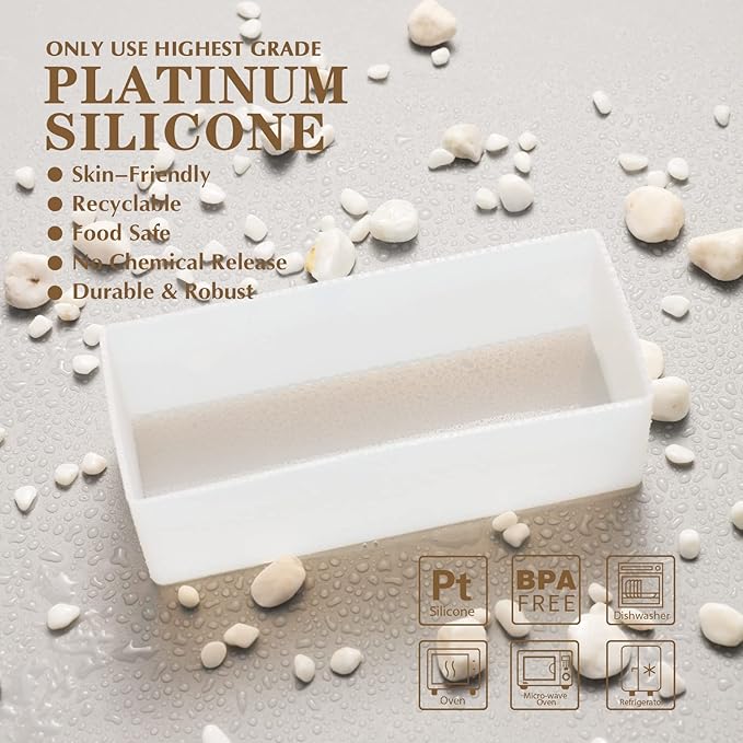 Small Rectangle Silicone Soap Mold with Wooden Box DIY Handmade Loaf Mould
