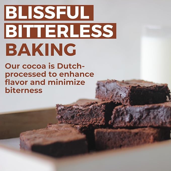 Cocoa Powder (8 oz) Dutch Processed Cocoa Powder, Unsweetened, Extra Rich Cocoa Flavor, 22-24% Fat, Premium Culinary Grade, Non-GMO Sourced, Fair Trade Certified, Perfect Cocoa for Baking and Cooking