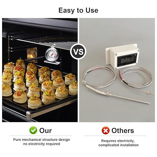 Stainless Steel Oven Thermometer for Electric/Gas Oven, Kitchen Cooking Grill Smoker Thermometer(50-300°C/100-600°F) (1)