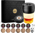 Electric Whiskey Smoker Kit Built-in Lighter, Rechargeable Old Fashioned Cocktail Bourbon Drink Smoker kit with 6 Wood Chips Birthday Gifts for Men Dad Husband Boyfriend Mens