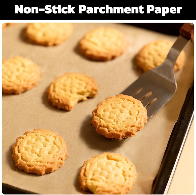 Beasea Parchment Paper Sheets for Baking, 200pcs 10x14 Inch Unbleached Precut Nonstick Heavy Duty Natural Parchment Baking Paper Sheets for Air Fryer Cooking, Grilling, Frying and Steaming