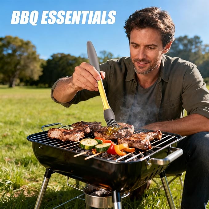 6 PCS Basting Brush for Cooking, Upgraded Pastry Brush, Heat-Resistant Silicone Brush for BBQ, Baking, Perfect Barbecue Tools and Kitchen Gadgets, Suitable for kitchen and Outdoor Use.
