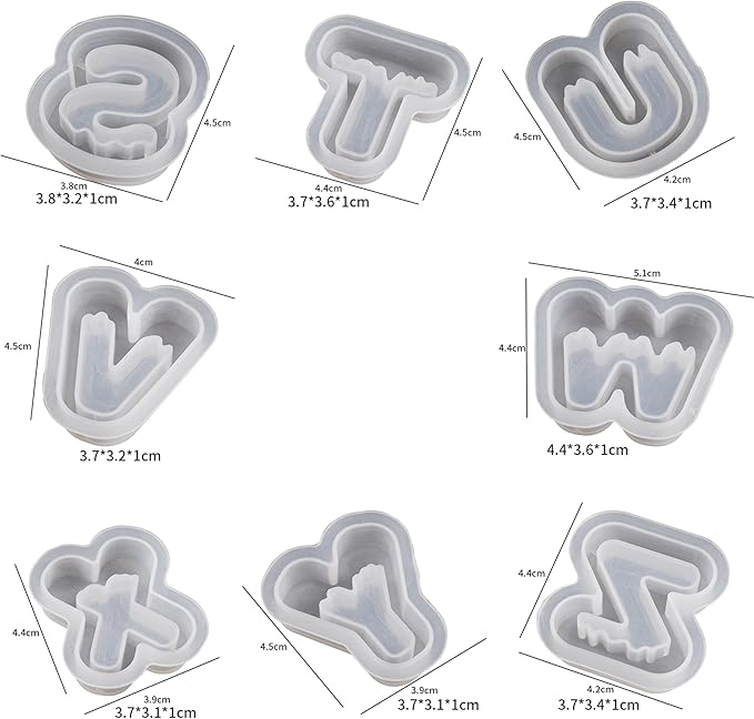 26 Pack Small Matte Letter Mold Set - Alphabet, Animal & Clay Molds for Resin Casting, Candle Making & Home Decor