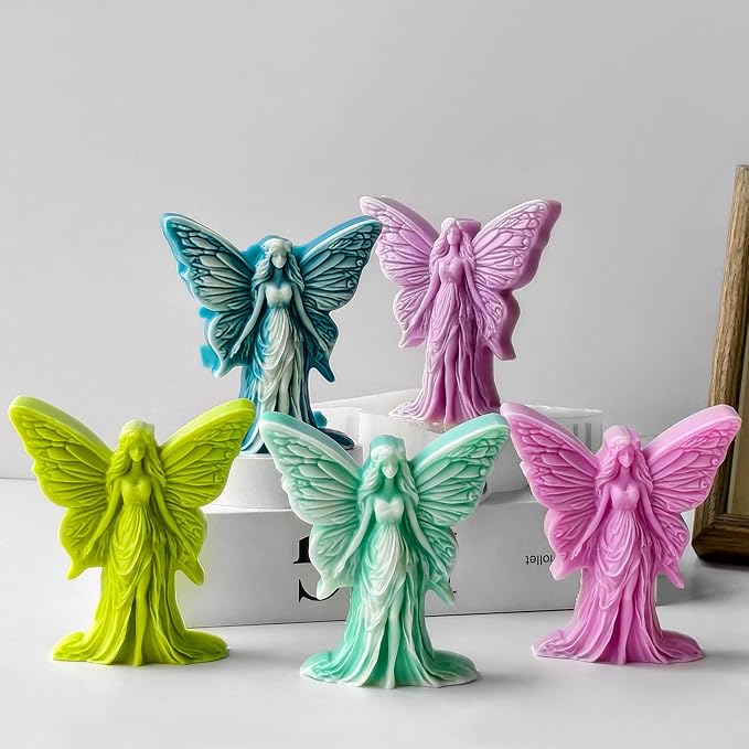 Butterfly Angel Candle Resin Mold - Resin Casting Silicone Molds for Home Decor & Candle Making Wave Spiral Mold