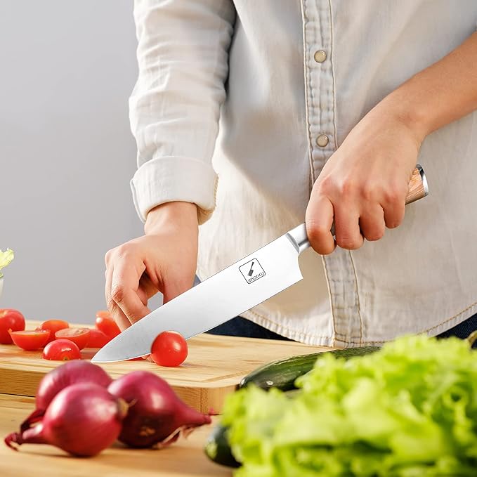 imarku Chef Knife - Pro Kitchen Knife 8 Inch Chef's Knives Japanese SUS440A Stainless Steel Sharp Paring Knife with Ergonomic Handle, Golden handle, Christmas and Thanksgiving Gifts for Men and Women