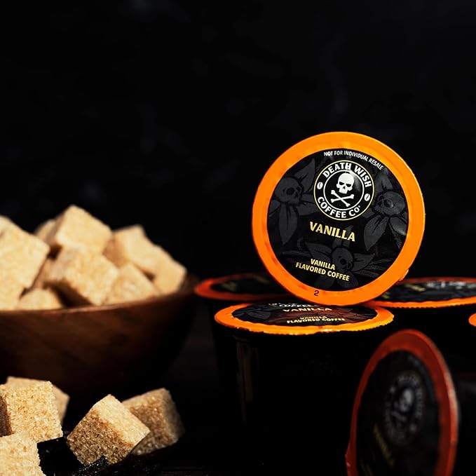 Death Wish Coffee, Single Serve Coffee Pods - Vanilla Pods (10 Count) (Pack of 2)