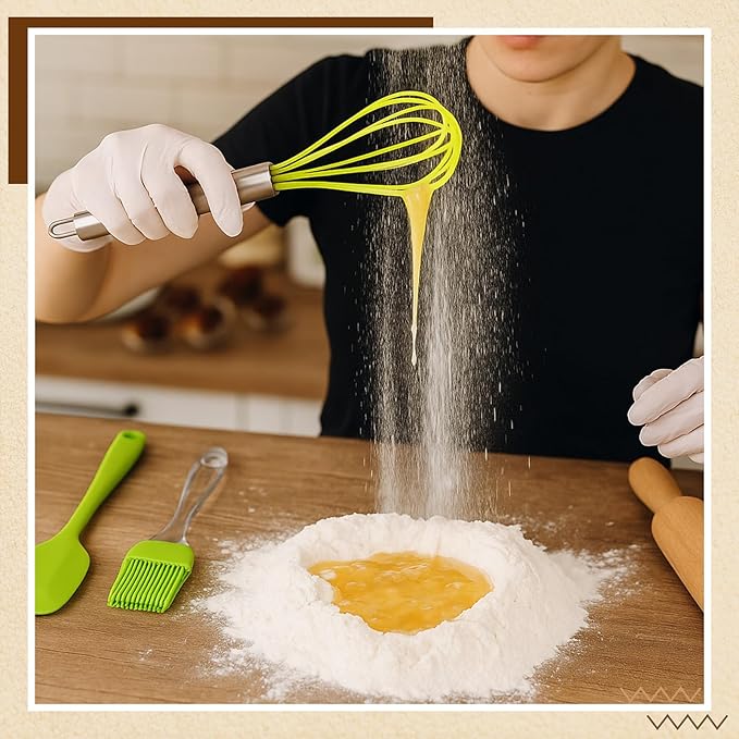 Baderke 30 Pcs Mini Spatulas Set with Silicone Basting Pastry Brushes Mini Whisk Heat Resistant Brush Kitchen Whisks Rubber Spatulas for Party Favor Gift Supplies Cooking Baking Mixing