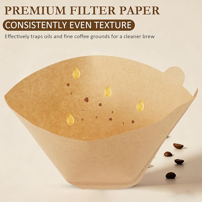 200 Count Unbleached Coffee Filters Natural Brown Cone Coffee Filter Paper for 3–8 Cup Drip Coffee Maker, Disposable Paper Coffee Filters for Pour Over Brewer & Coffee Machine