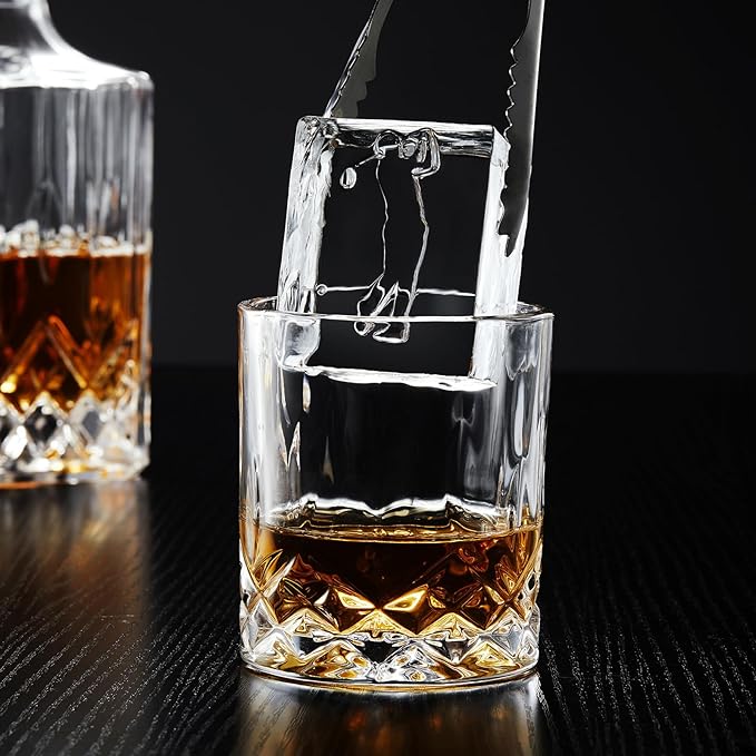 Clear Square Ice Cube Maker Mold for Whiskey Bourbon, Golf Gifts for Men, Golf Accessories Stocking Stuffers for Men, 4 Golf Theme Ice Stamp Included