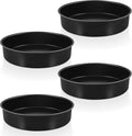 P&P CHEF Non-stick Cake Pan Set 4, 9.5 Inch Round Baking Cake Pans Tins for Tier Smash Cakes, Non-Toxic & Solid, Stainless Steel Core & Leak-Proof, 4Pcs