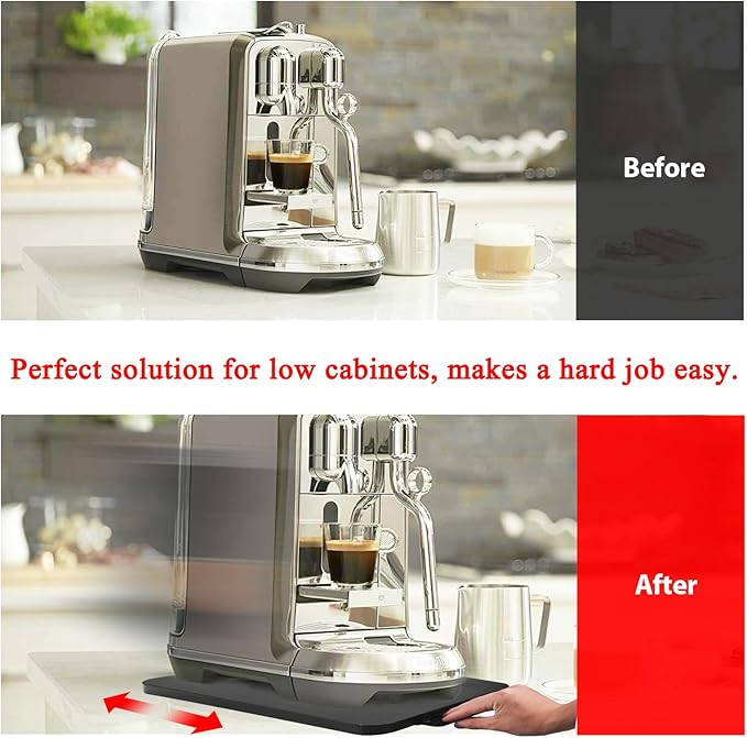 Kitchen Appliance Sliding Tray,Coffee Maker Rolling Tray Under Cabinet Appliance Organizer Toaster Blender Air Fryer Stand Mixer Countertop Storage Moving Slider (Steel, 9"W x 14.5"D)