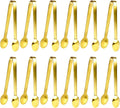 JCREN 12 Pcs Gold Tongs - Stainless Steel Serving Tongs for Food, Appetizers, Desserts - 4.9inch