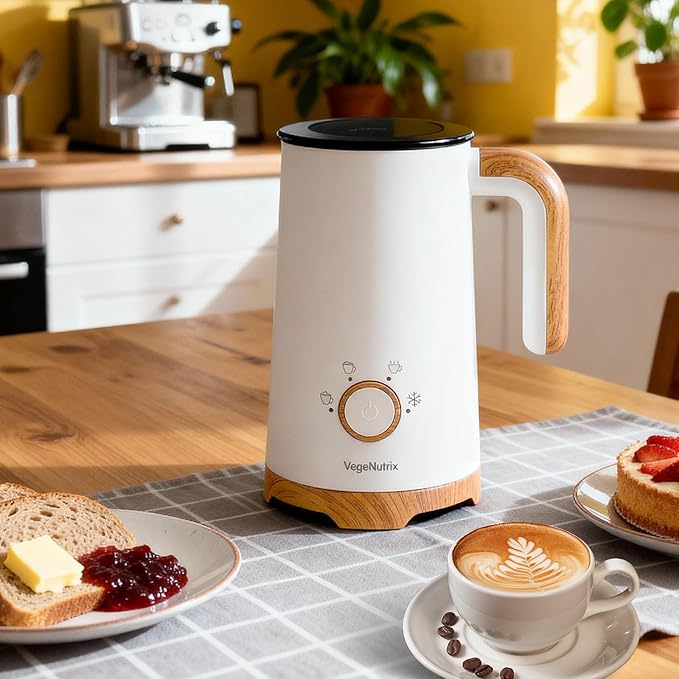 Milk Frother, Electric Milk Frother and Steamer 400W, Automatic Warm and Cold Foam Maker and Milk Warmer 4 in 1 with 2 Whisk for Latte, Cappuccino, Macchiato, Hot Chocolate Coffee