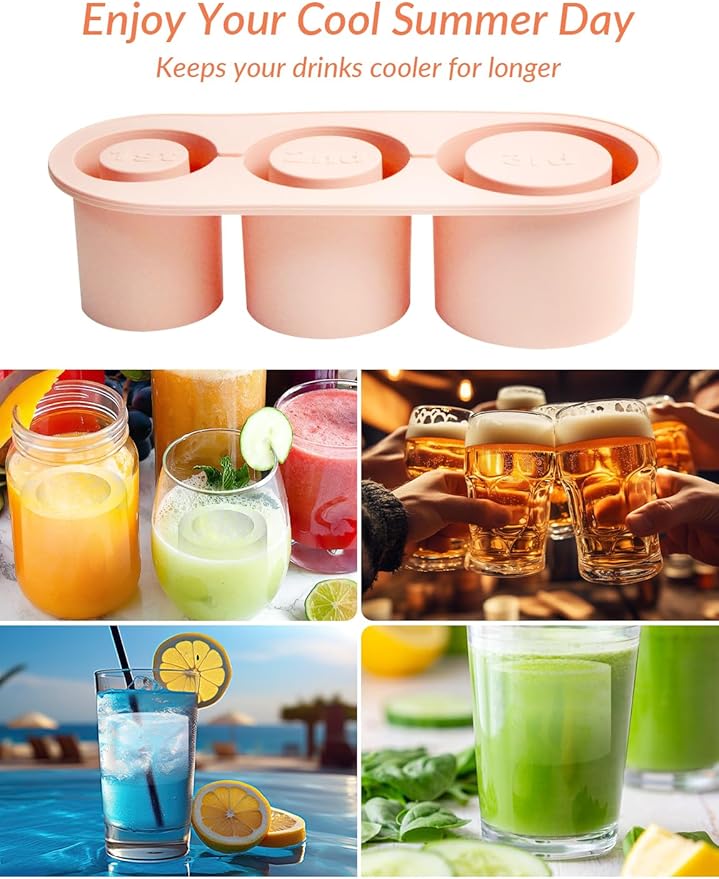 Ice Tray Mold for Stanley Cup, 2025 Tumbler Cup Ice Mold, Silcone Ice Cube Tray with Lid for Tumbler, Easy Fill and Release Ice Maker for Whiskey, Cocktail BPA-Free.30-40 oz