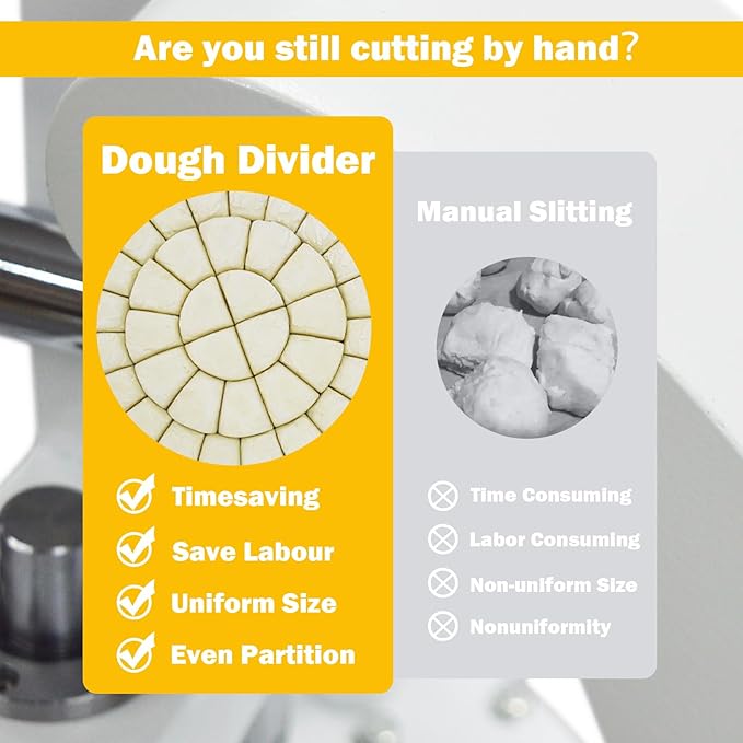 TECHTONGDA Commercial Dough Divider Rounder Machine Manual 10PCS Dough Cutter Hand Press Bread Bakery Dough Dividing Machine