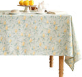 patdrea Designer Linen Green Tablecloth for Rectangle Table,Vintage Breathable Yellow Fruits Pattern Table Cloth,Decoration Cover for Kitchen Dining,Christmas,Thanksgiving,Party,55"x79"-Ania a