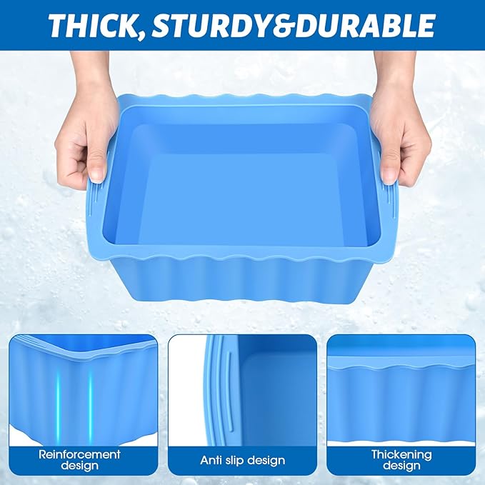 Large Ice Cube Molds, 4Pack 37LB Ice Block Molds Water Chiller for Cold Plunge, Ice Bath Chiller Silicone Ice Maker for Home, Reusable Ice Cube Trays for Cooler, Ice Bath Accessories