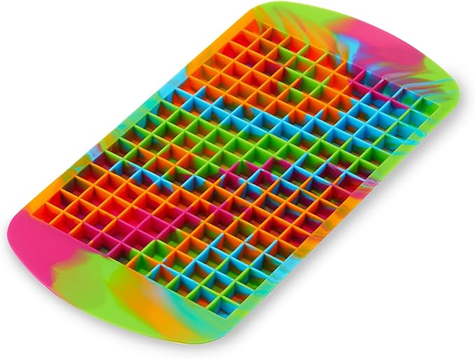 Host Mini Ice Cube Tray, Makes 160 Cubes, Durable Silicone Trays, Perfect for Cocktails, Whiskey, Bourbon, Margarita, Mojito, Iced Coffee, Home Kitchen Essentials, Set of 1, Colored Marble