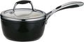 Tramontina Gourmet Ceramica Deluxe Sauce Pan with Lid, Non Stick Ceramic Interior, 1.5-Quart, Metallic Black, Made in Italy