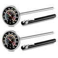 Meat Thermometer - Instant Read Food Thermometer with 5.5-Inch Stainless Steel Probe for Cooking, Steak, Bread, Chicken, Grilling, Milk, Tea & Coffee - 1.5-Inch Dial Kitchen Temperature (2PCS)