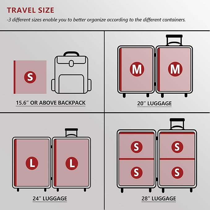 SUOCO Travel Vacuum Seal Bags for Clothing with Rechargeable Electric Pump, 12 Pack Compression Packing Bags for Luggage Suitcase Backpack, Carry-on Size Space Saver Storage