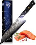 Regalia Kiritsuke Chef Knife: Professional Japanese 8.5 Inch AUS10 Premium High Carbon 67 Layer Damascus Steel Chef’s knives w/G-10 Handle Knives