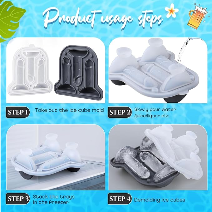 Hoolerry Ice Cube Molds Cube Trays Fun Shapes Silicone Ice Ball Maker with Lid for Whiskey Cocktails Juice Drinks Beverage Crafting Accessories White Elephant Gifting(Grey,Classic Style)