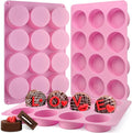 Actvty Round Chocolate Cookie Molds, 3 Pieces 12-Cavity Cylinder Chocolate Silicone Molds for Covered Oreo, Cookies Candy Jelly Mini Cakes and Muffin Baking(Pink)