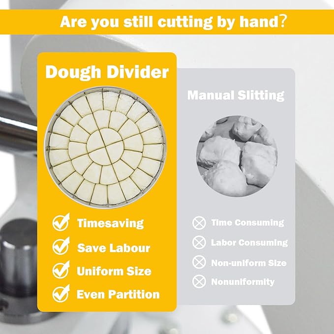 TECHTONGDA Commercial Dough Divider Rounder Machine Manual 30PCS Dough Cutter Hand Press Bread Bakery Dough Dividing Machine