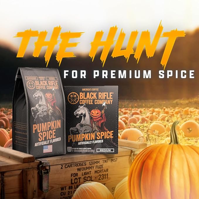 Black Rifle Coffee Company Pumpkin Spice, 22 Count, Medium Roast K Cups - Single Serve K Cups Coffee Pods - Kcup Pods Compatible with Keurig 1.0 & 2.0 - Made from Arabica Beans