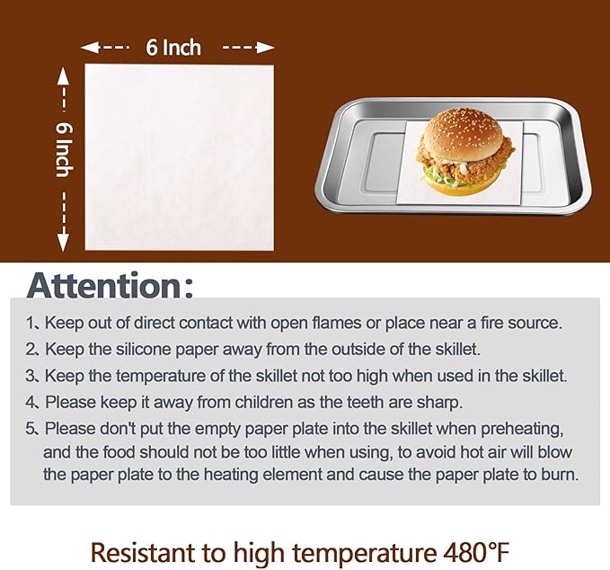 300PCS Thickened Precut Parchment Paper Sheets, 6×6 In Non-Toxic Burger Paper Sheet，Heavy Duty Burger Patty Paper for Baking, Grilling, Seperating Patty, Comes in Convenient Packaging, White