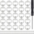 JINGTONG 25 Set DIY Bottle Opener Insert Kits, Rustproof Inserts + 50 Screws Screwdriver Metal Beer Hardware Parts Accessories for Resin Mold (Silver 25)