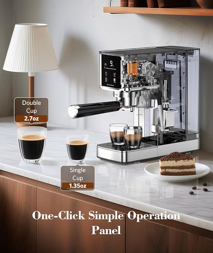 Kndko 20Bar Professional Espresso Machine with Milk Frother and Touchscreen for Cappuccino, Latte