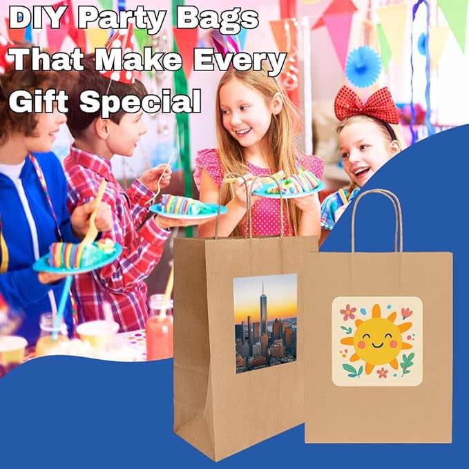 ASSUREPAK Earth Friendly Paper Bags - 60LB - 10"x5"x13" - 250 Bags - 90 GSM - Kraft/Natural - Gift Bags for Decorating, Birthdays & Events