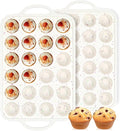 Silicone Mini Muffin Pan, Metal Reinforced Frame 24 Cups Nonstick Mini Cupcake Pans with Handles Easy to Move for Baking Muffin, Cupcake, Egg Bites Oven Safe, 2 Pack Confetti