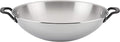 KitchenAid 5-Ply Clad Polished Stainless Steel Wok, Induction Compatible, Dishwasher Safe, 15 Inch Open Stir-Fry Pan