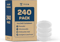 TIYA Food Containers - 8oz Bulk 240 Pack with Lids - Food Storage to-Go Containers - Reusable Microwavable Dishwasher Safe Cups - Airtight Leak Proof for Soups & Meal Prep