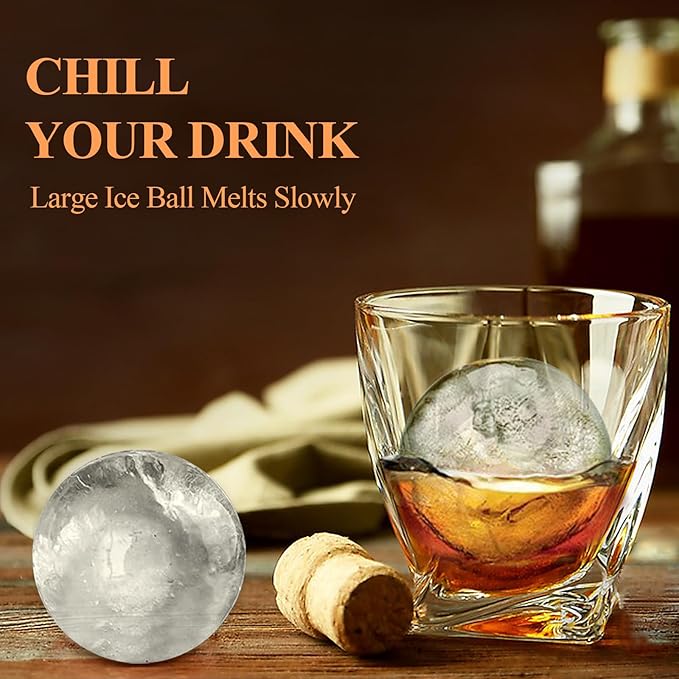 Round Ice Cube Mold,1.8 INCH x 8,Ice Ball Maker Mold | Round Ice Cube Trays for Freezer,Whiskey Ice Cubes Mold,Circle Ice Cube Tray with Lid,Ice Trays-Ice molds for Whiskey,Cocktails,Coffee