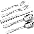 KINGSTONE 20-Piece Silverware Set, 18/10 Stainless Steel Flatware Set for 4, Tableware Cutlery Set, Utensil Sets for Home Restaurant, Mirror Finish, Dishwasher Safe