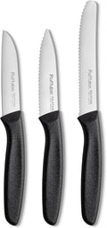 Vegetable and fruit knife set of six, high carbon stainless steel paring knife with ergonomic PP plastic handle, sharp, super sharp kitchen knife set.