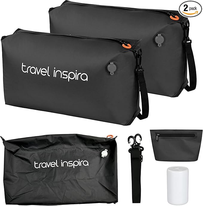 Vacuum Bags for Travel Luggage with Wireless Pump, Compression Bags for Carry On Suitcases and Backpack, Vacuum Seal Packing cube for Cloth Packing (2PC + PUMP)