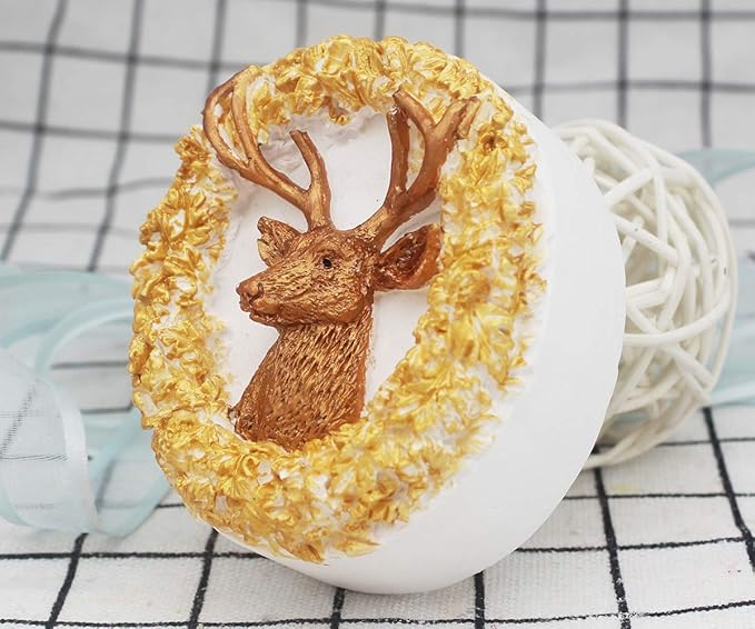 Deer Silicone Animal Soap Mold - Round Shape for Candle and Cake Decoration