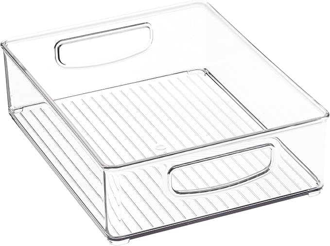 iDesign Stackable Pantry Bins, 2 Small, 2 Medium, and 2 Large Bins, 6 Pack, Clear, Made in USA