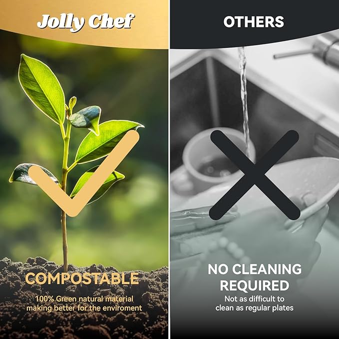 JOLLY CHEF Compostable 𝟱 Compartment Paper Plates 10*8.25*1 𝗶𝗻𝗰𝗵 [𝟱𝟬𝟬 𝗣𝗮𝗰𝗸] Small Heavy Duty Divided Disposable Eco-Friendly Biodegradable Food Trays for School Thanksgiving Day(Brown)
