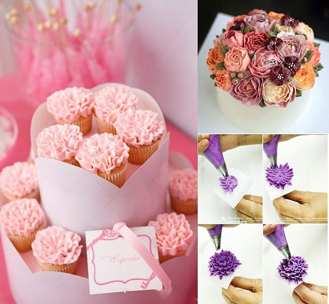ilauke 100 Pack Cake Decorating Supplies 18 inch Piping Bags Disposable Thickened Large Pastry Bags with 4 Icing Bag Ties, Extra Thick Anti-Burst Piping Bags for Cookie