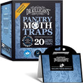 Dr. Killigan's Premium Double Potent Pantry Moth Traps with Pheromones Prime, Sticky Indian Meal Moth Traps for House, How to Get Rid of Moths in House (20 Pack, Blue)