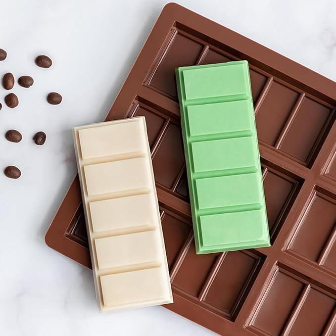 Chocolate Bar Molds Silicone Snap Bars Making Set Food Grade Break-Apart Chocolate Molds with 100pcs Storage Bags for Chocolate Bar Pistachio Candy Chocolate Snacks Milk Chocolate Bar