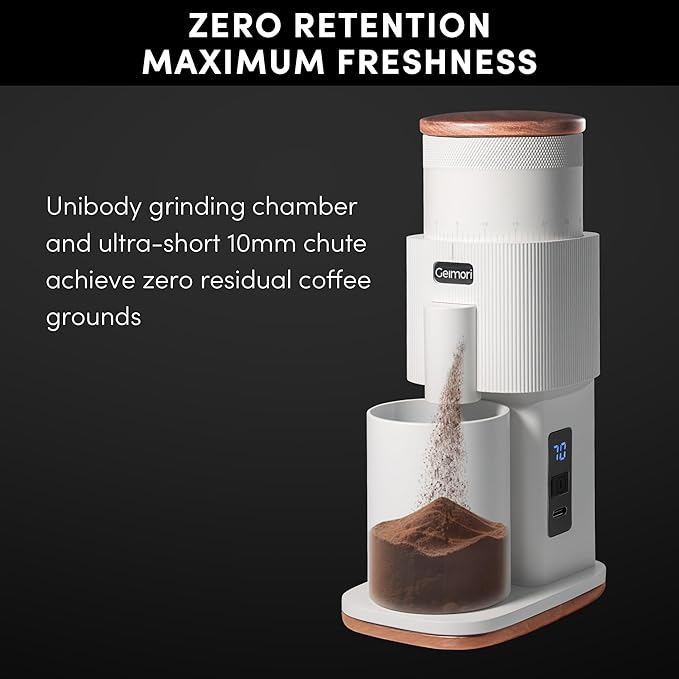 Burr Coffee Grinder,Wirsh Electric Single Dose Coffee Grinder Geimori GU38 with 38mm 6-Core Conical Burr,Stepless Adjustment for Drip,French Press,Cold Grind Settings from Fine to Coarse