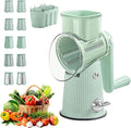 Sakesfor 5 In 1 Food Chopper,2025 New Sakesfor 5 In 1 Rotary Cheese Grater Vegetable Slicer,5 in 1 Hand Crank Food Chopper,Easy To Clean Kitchen Gadgets(Green)