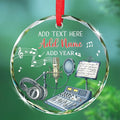 Recording Vocals Instrument Xmas Glass Ornament, Personalized Musical Instrument Christmas Ornament Gifts for Singer Vocalist, Custom Text & Name Singer Recording Vocals Glass Ornament Christmas 2025